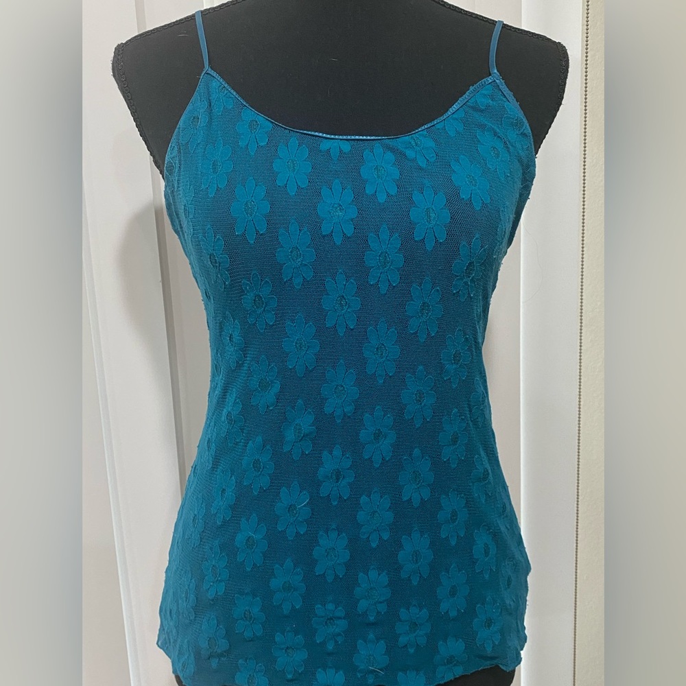 Free People Intimately Teal Green Daisy Camisole, M